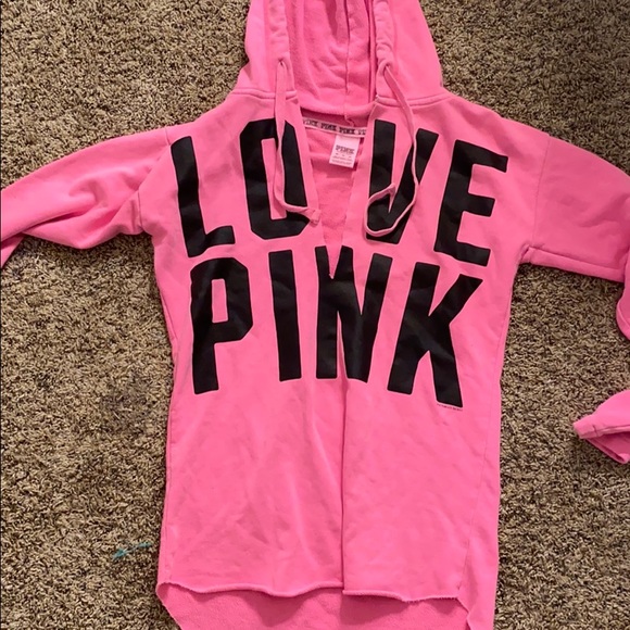 pink low cut hoodie